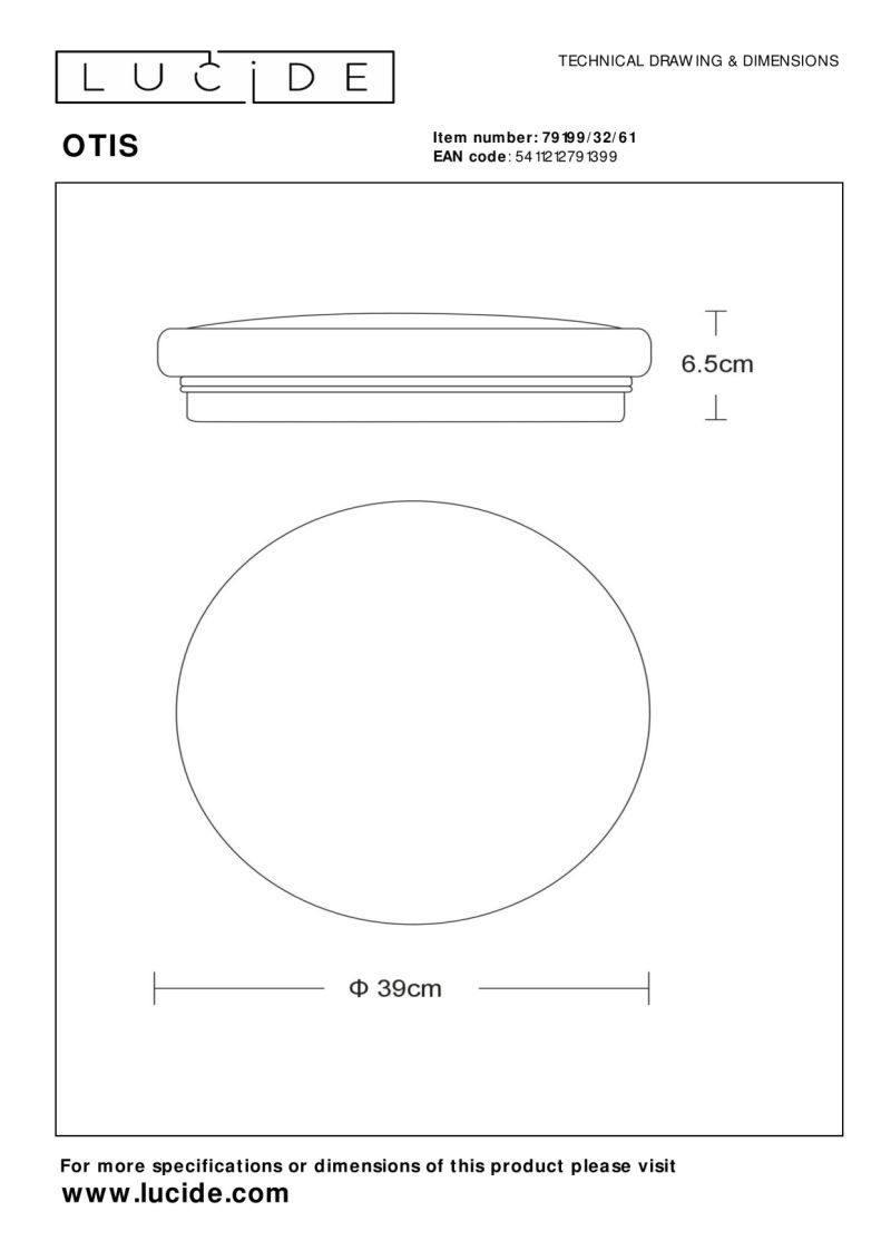Lucide OTIS - Zapustené stropné svietidlo - Ø 39 cm - LED - 1x32W 3000K - Opál